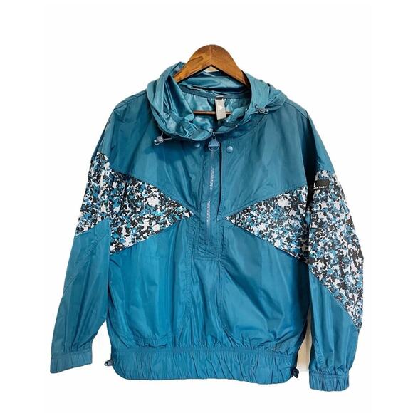 Stella McCartney x Adidas Nylon Pullover Half Zip Atheltic Jacket Hooded Blue M - Picture 2 of 9